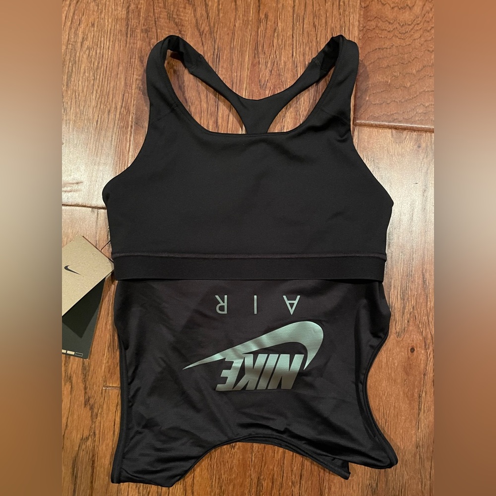 NWT Womens Nike Dri-Fit Swoosh Black Medium Support High Neck Sports Bra Small - Picture 9 of 9
